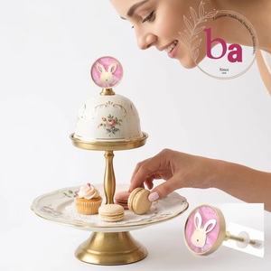 Pink Resin Brass Rabbit Knobs Round Drawer Pulls for Kids Furniture Industrial Design Apartment Use Easy Installation - Product Image 5