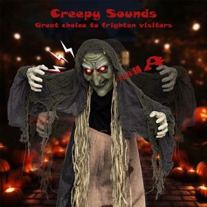 Decorazione di Halloween: Strega Cacciatrice di Sabbie con Occhi Luminosi, Altezza 1,60 m - Product Image 5
