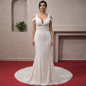 Robes de mariée chrétiennes en gros, robes de mariée modestes longues avec appliqués, robes de mariée musulmanes à manches longues - Product Image 5