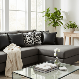 SOGA Lot de 6 housses de coussin décoratives modernes et abstraites à rayures zébrées noires et blanches de 45 cm pour canapé et lit - Product Image 3