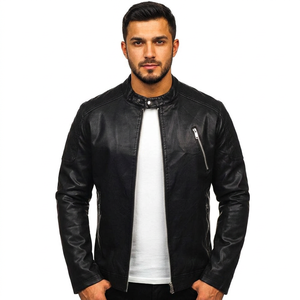 2026 Top Selling Custom <b>Men's</b> Premium Quality Winter Leather Jacket with Stand Collar & Popular Pocket jacket for <b>men</b> - Product Image 1
