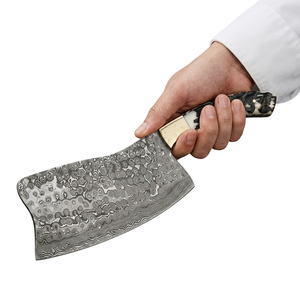 Couteau de cuisine artisanal en acier Damas avec manche en corne de cerf |   Couteau de chef en acier inoxydable pour hacher, couper, trancher - Product Image 2