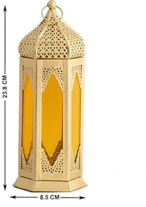 Brass Moroccan Lanterns with Colored <b>Glass</b> Panels <b>Heat</b> <b>Resistant</b> Home Decoration Lantern for Indoor Outdoor Patio Garden Wedding - Product Image 3