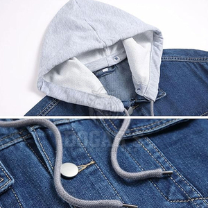 <b>Men's</b> Winter Hoodie Jean <b>Jacket</b> Regular Fit <b>Denim</b> <b>Jacket</b> <b>with</b> <b>Hood</b> 100% Cotton Windproof Eco-Friendly Street Wear - Product Image 4