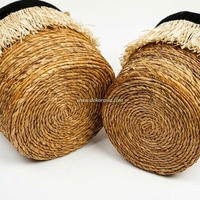 Lot de 2 paniers banane en osier naturel coloré, design circulaire moderne, écoresponsable, pour rangement domestique et aliments pour bébé