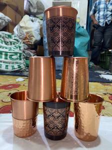 Tasse à boire décorative en métal avec motif gravé, gobelet à eau, tasse à thé pour la maison, cadeau de fête - Product Image 2