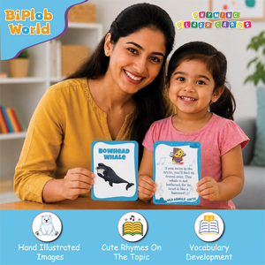 Cartes flash double face Biplob's 28, taille personnalisée, animaux arctiques avec images et rimes imprimées, matériau papier éducatif - Product Image 2