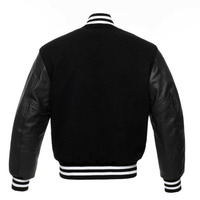 Veste universitaire pour homme, style bomber, manches en cuir, veste de baseball légère et tendance avec patchs en chenille personnalisés
