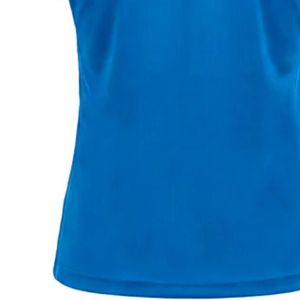 T-shirt bleu à manches courtes et col en V pour femme – Basique, décontracté, coupe ajustée, uni, léger, pour le quotidien – Vêtement de mode féminin pour l'été - Product Image 5