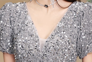 Đầm dạ hội sang trọng nữ <span class=keywords><strong>2025</strong></span>, kiểu dáng thanh lịch, xẻ tà, không tay, thêu, đính sequin, hạt cườm, kiểu đuôi cá - Product Image 5