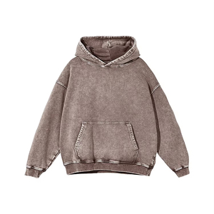 Sweat à capuche décontracté pour homme, style vintage, 100 % coton épais, streetwear, coupe oversize, délavé à l'acide, couleur unie, respirant, séchage rapide - Product Image 5