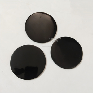 Matte Black <b>Resin</b> Coasters Set of 3 Minimalist Round Black Drink Coasters Handcrafted Glossy Black <b>Epoxy</b> Coasters <b>Table</b> Decor - Product Image 1