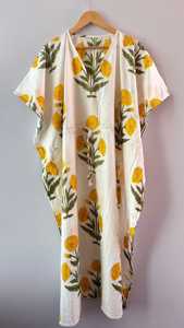 Nouvelle Robe Kaftan Indienne en Coton Doux, Longue, pour la Plage, Tenue Décontractée, Robe de Nuit Longue, Naturelle, pour l'Été, Taille Unique - Product Image 2