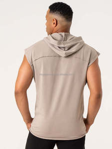 Factory OEM Sleeveless Hoodies Pullover Sports Sweatshirts Plus Size Men's Hoodies Sleeveless Hoodie for Men Tank <b>Top</b> for Men - Product Image 5