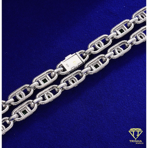 Cuban Link Necklace With Moissanite Diamond Luxury Iced Out 925 <b>Sterling</b> <b>Silver</b> Hip Hop Jewelry For <b>Men</b> Women Wholesale - Product Image 3