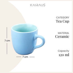 Blue Ocean Nordic Design Ceramic <b>Tea</b> <b>Cups</b> (Set of 2) 200ml Espresso & Cafe <b>Cups</b> with 100ml <b>Saucers</b> Classic & Chic PC Drinkware - Product Image 3