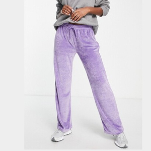 Pantalon de jogging ample en velours pour femme, taille mi-haute, coupe décontractée, taille élastique, doux, écologique, style streetwear, automne - Product Image 1