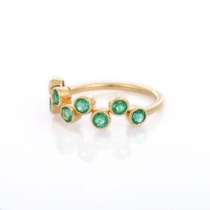 18K Gold Plated Emerald Gemstone <b>Ring</b> Fashionable <b>Resizable</b> Women's Jewelry - Product Image 5