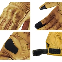 Gants de motocross durables unisexes |   Gants en cuir respirants coupe-vent pour le voyage et les sports de plein air