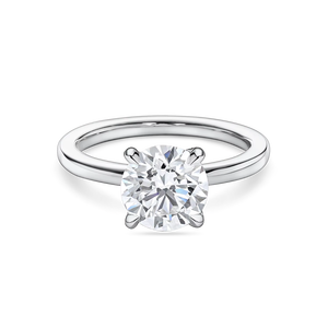 Bague de fiançailles solitaire ronde intemporelle avec diamant de laboratoire de 1+ carat en or jaune, blanc, rose et platine 18 carats - Product Image 1