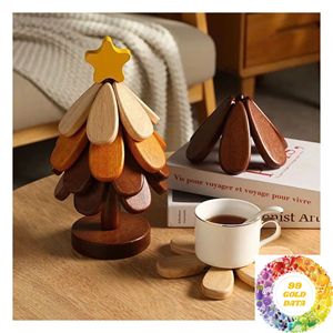 Space Saving <b>Wooden</b> <b>Trivet</b> with Layered Design for Pots Pans Casserole Dishes and Hot Serving Bowls for Kitchen Use - Product Image 6