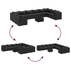 ชุดโซฟาสนามสีดำ 10 ชิ้น ดีไซน์หรูหราสำหรับสวน - Product Image 6