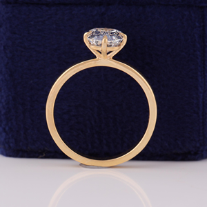 Women's Emerald Cut Diamond Engagement Ring Yellow Gold Prong Setting Classic Style - Product Image 5