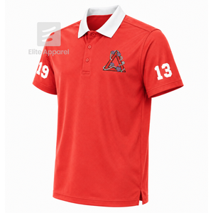 Camiseta Polo Transpirable Personalizada de la Hermandad Delta Sigma Theta con Logotipo Bordado en la Parte Delantera, Roja y Blanca, Casual, de Manga Corta para Mujer - Product Image 2