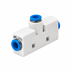 Conector Neumático de Empuje Rápido, Tipo Hembra, Recto, para Tubería, con Válvula de Plástico Blanca y Azul para Equipos de Automatización - Product Image 2