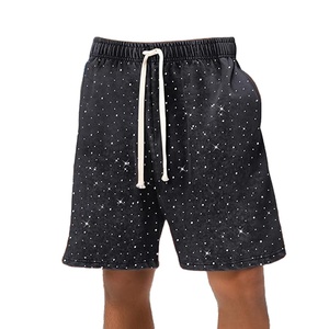 Pantalones Cortos de Verano para Hombre de Alta Calidad, Lavado Ácido, Cintura Media, con Cordón, de Felpa Francesa 100% Algodón, Estampados, Estilo Urbano - Product Image 1