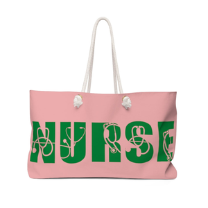 Bolsa de Mano Rosa y Verde para Enfermeras, Regalo para Damas de Honor, Regalo para Mamá, Bolsa de Playa, Bolsa de Viaje Inspirada en la Hermandad - Product Image 1