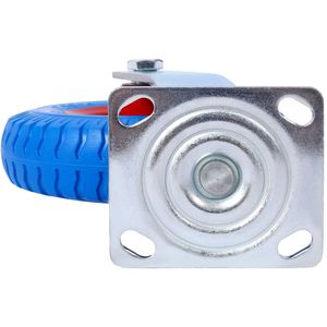 2 Ruote Girevoli da 8 Pollici con Mozzo in Acciaio e Cuscinetti a Sfera, Asse Centrato con Foro da 5/8 Pollici, Blu, Ruota Libera Girevole da 8 Pollici - Product Image 3