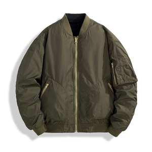 Wholesale Bomber <b>Jacket</b> Custom Nylon Bomber with Rib Knit Trim for <b>Men</b> Streetwear Low MOQ OEM - Product Image 3