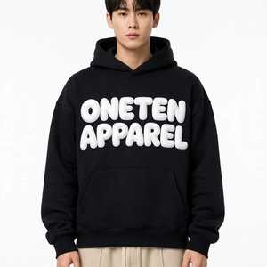 เสื้อฮู้ดดี้ผู้ชายสีดำสำหรับฤดูหนาว ยี่ห้อ Oneten Apparel แบบสวมหัวลำลอง ผ้าโพลีเอสเตอร์/คอตตอน หนานุ่ม - Product Image 1