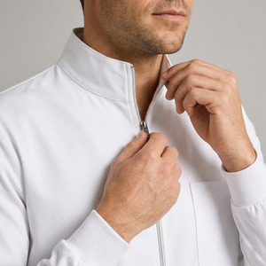 Blouse médicale pour hommes pour médecins et dentistes - Tissu sergé en bambou/polyester/spandex, coupe classique, uniforme d'hôpital durable, résistant aux éclaboussures - Product Image 4