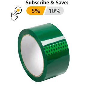 Ruban adhésif en émulsion acrylique vert 48mm x 914m 6 rouleaux de ruban d'emballage pour boîtes de déménagement 2 mil d'épaisseur Non - Product Image 4