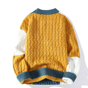 Pull tricoté moderne pour homme, respirant, avec logo frontal, 100 % coton/laine, confortable, doux, léger et chaud - Product Image 2