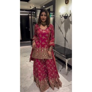 Conjunto de Top y Sharara para Fiesta con Dupatta, Talla XL, Elegante y con Estilo - Product Image 4