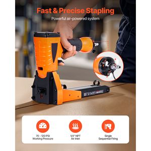 13 Gauge Pneumatic Stapler for Carton Closing 1 3/8 Inch Crown 5/8 3/4 Length Depth Adjustable <b>Staple</b> Gun - Product Image 2