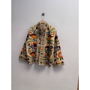 Veste indienne 100% coton, faite à la main, courte, unisexe, avec broderie ouzbèke, veste de soirée, veste pour femme - Product Image 3