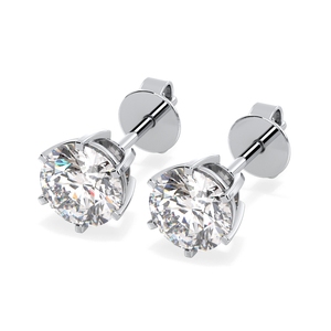 REYES Classic 14K Solid Gold HPHT CVD Lab Grown Diamond Screw <b>Back</b> Stud <b>Earrings</b> For Women Anniversary Wedding Gift Jewelry - Product Image 4