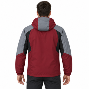 Veste softshell d'hiver pour homme, randonnée en plein air, capuche réglable, fermeture éclair intégrale, poches zippées, couleurs contrastées, logo d'entreprise personnalisé, texte, camping - Product Image 6