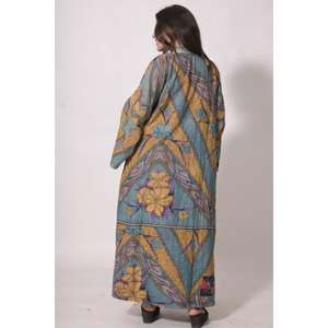 Chaqueta Vintage Kantha Gudri con Estampado Floral, Tejida en Algodón Ecológico, Hecha a Mano, Estilo Boho, Talla Única, Túnica India de Invierno - Product Image 6