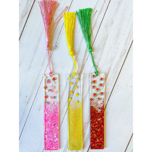 Marcapáginas de resina con purpurina rosa y morada transparente, 2 piezas, marcapáginas para libros de cuentos, lectura, soporte para páginas de libros - Product Image 4