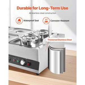 Scaldavivande Elettrico Commerciale in Acciaio Inossidabile 6.34QT per Pentole e Teglie da 1/2, Regolabile 86~185 Fahrenheit, Attrezzatura per Mantenimento e Riscaldamento - Product Image 6