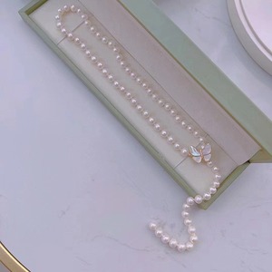 Collar de Perlas de Agua Dulce con Perlas Redondas de Luz Intensa, Cadena de Clavícula Moderna, Colgante y Amuleto de Lujo - Product Image 4