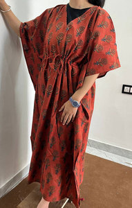 Vestido Kaftan Maxi de Algodón Estampado Cómodo para Mujer, con Corte Holgado y Estampados Vibrantes - Product Image 2