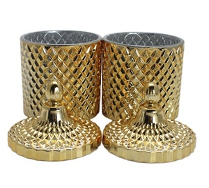 <b>Unique</b> Design Luxury Golden candle Jar Finished Handmade Eco-Friendly Lightweight Cylinder Metal Candle Jar for Home Weddings - Product Image 1