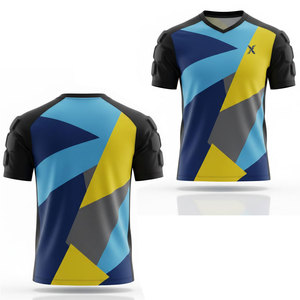 เสื้อเจอร์ซีย์ผู้รักษาประตูแขนสั้นไซส์ใหญ่ ผลิตจากโรงงานโดยตรง ชุดทีมฟุตบอล ระบายอากาศได้ดี ซับเหงื่อ 100% โพลีเอสเตอร์ - Product Image 1