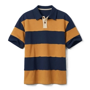 Polo a Rayas para Hombre, Manga Corta, Mezcla de Algodón, Tejido de Punto, Estilo Casual, Transpirable, Ropa de Verano, Polo con Logotipo Personalizado - Product Image 1